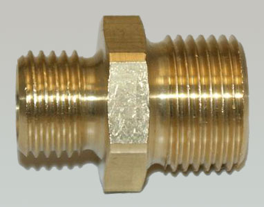 Reducing double nipple 1/4" extern - 3/8" extern
