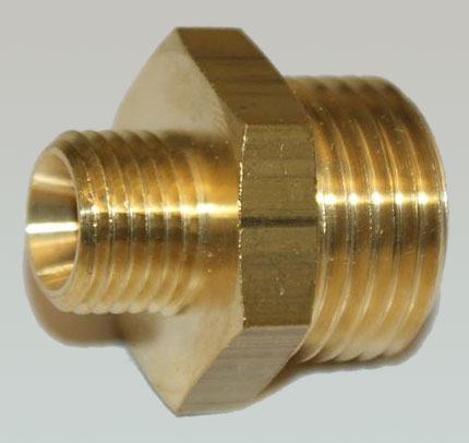 Reducing double nipple 1/4" extern - 1/2" extern