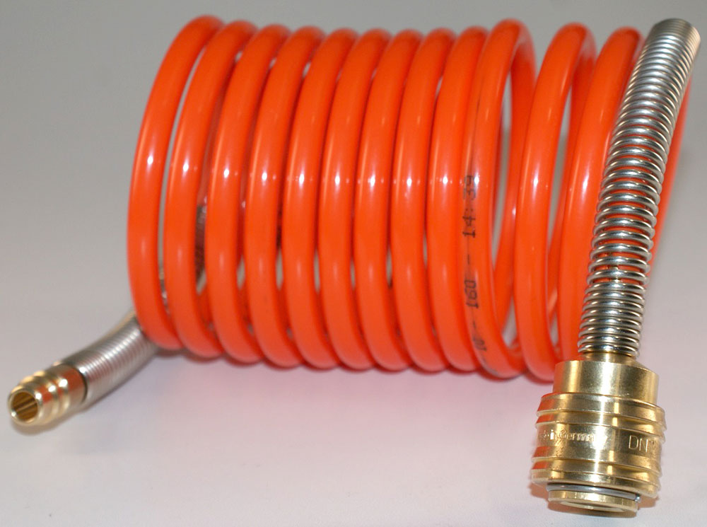 Spiralschlauch NW 7,2 Kupplung und Stecker - 2,5 m